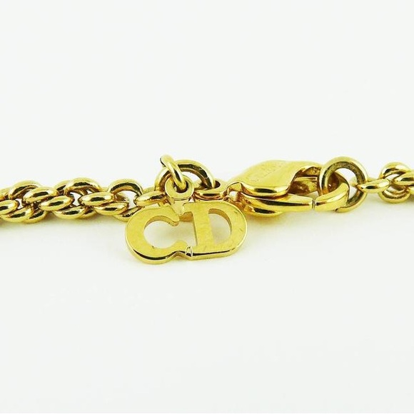 Christian Dior Vintage Jewelled Cross Pendant Necklace - Picture 5 of 5